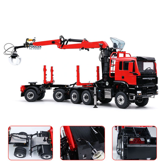 TOUCAN RC HOBBY LESU Z0073 1/14 RC Logging Truck Timber Transport Vehicle with Hydraulic Crane 6x6 Metal Chassis 8CH Valves 3Speed Gearbox Light Sound