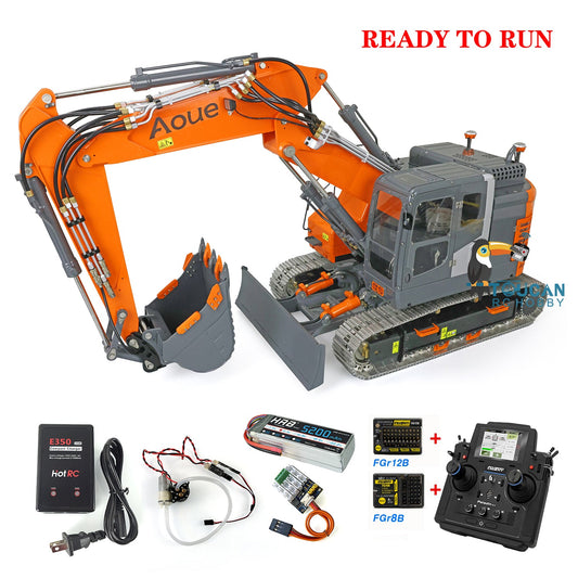 TOUCAN RC HOBBY LESU AOUE ET26L 1/14 Metal RC Hydraulic Excavator B0012 RTR Short Tail Three-Arm Digger 6+2CH Directional Valve Quick Release Sound & Light Smoke GPS.