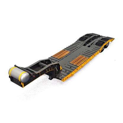 Metal 2-Axle Gooseneck Low Flatbed Trailer 10.6 Inches Width for 1/14 DIY TAMIYA Remote Control Tractor Truck RC Excavator