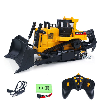 TOUCAN RC HOBBY HUINA 1/16 Electric Remote Control Bulldozer 1554 RC Dozer Finished Model Metal Ripper Light Effect Battery Ready to Run