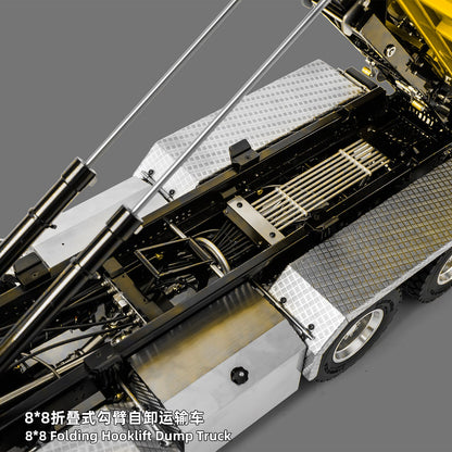 TOUCAN RC HOBBY LIMITED-TIME SALE LESU Z0098 1/14 Metal Hydraulic Roll On Off Dump Truck 8x8 Folding Hooklift Engineering vehicle with 3Speed Gearbox Differential Lock Sound Light