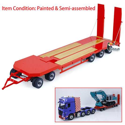 TOUCAN RC HOBBY LESU 1/14 Metal RC Flatbed Trailer Transport Vehicle for RC Tractor Truck Model Remote Control Construction Enthusiasts