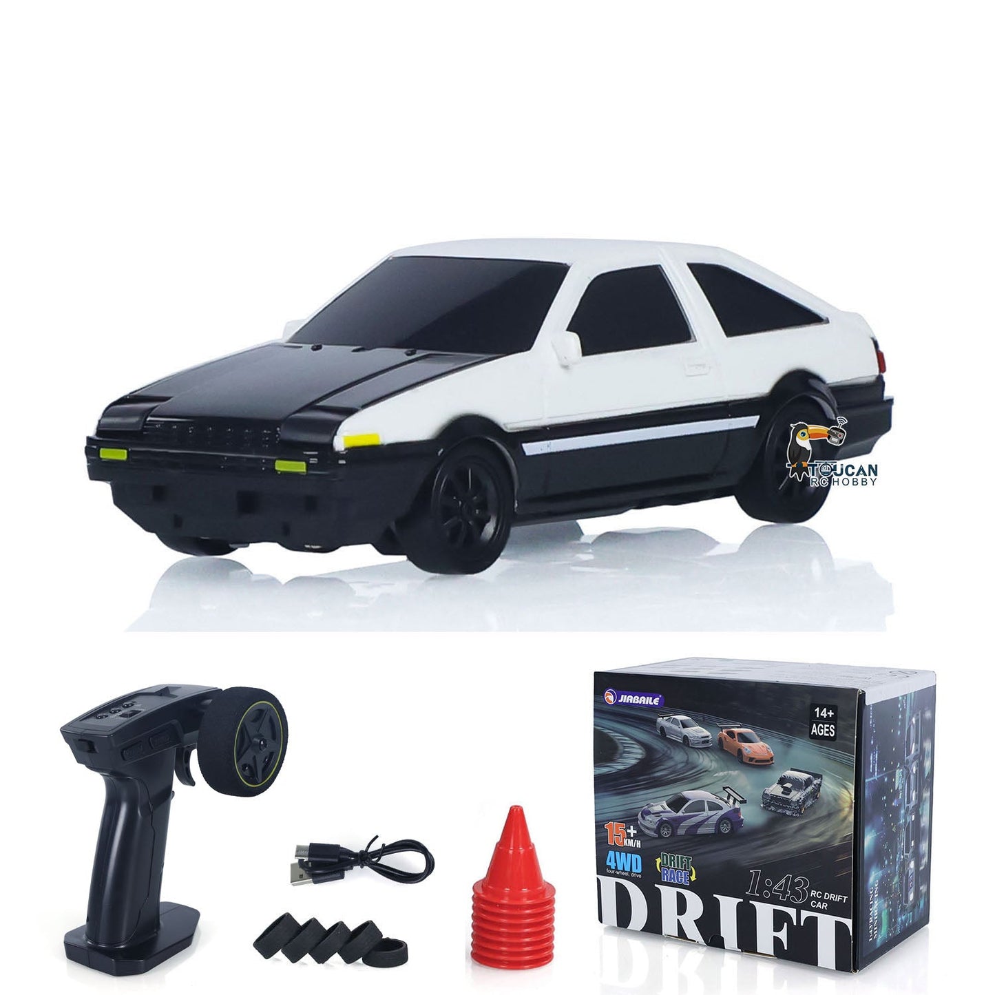 1/43 Hochgeschwindigkeits-2,4G-Funkgesteuertes Rennauto RC Drift Vehicle 4WD RTR Mini-Modellauto Spielzeugbatterie für Kindergeschenke