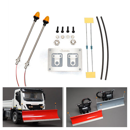 1 Paar LED-Kunststoff-Markierungsleuchte, Seitenwarnleuchte, 2,2 V – 3 V, für DIY Tamiya 1/14 RC Traktor-LKW-Modell, Bulldozer, Kipper, Autoteile