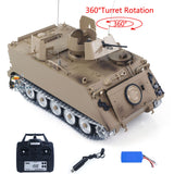 TD 1/16 RC Tank M2412-B M113A1 ACAV 360 Turret Rotation Infrared Metal Wheels Gearbox Smoke Unit Radio Control Military Model