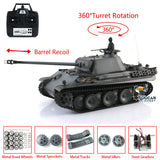 Henglong 1/16 7.0 Customized Ver Panther G Ready To Run Remote Controlled Tank 3879 Metal Tracks Wheels 360 Turret Recoil Barrel