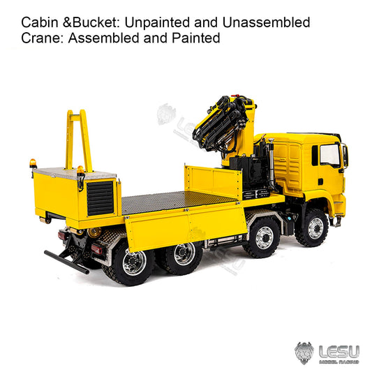 TOUCAN RC HOBBY LESU 1/14 Metal Hydraulic 8x8 RC Roll On Off Dumper with Crane 2 Speed Transmission 9 Ways Brass Valves Sound Light System