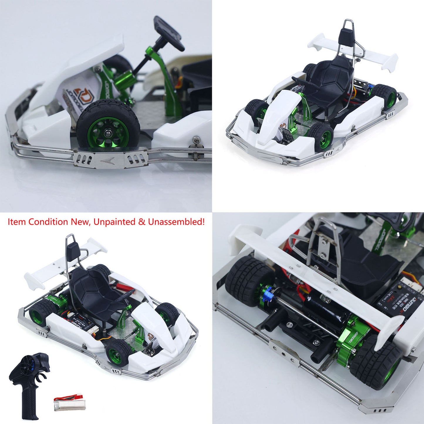 JD Model Plastic 1/10 Remote Control Racing Car 298A KIT 4*2 RC Go Kart Model Servo Radio Gifts for Adults No Light Sound System