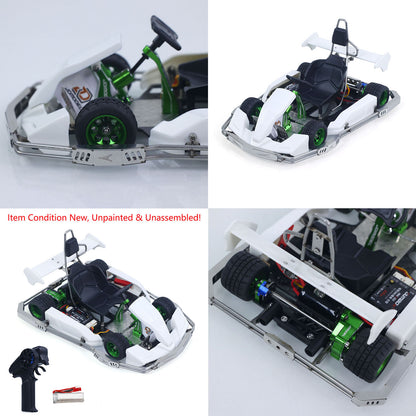 JD Model Plastic 1/10 Remote Control Racing Car 298A KIT 4*2 RC Go Kart Model Servo Radio Gifts for Adults No Light Sound System