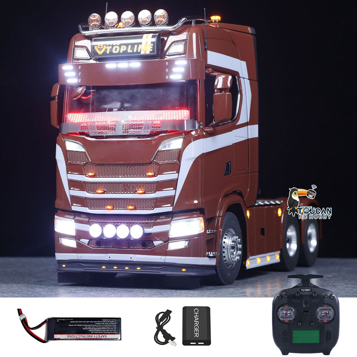 TOUCAN RC HOBBY 1/14 Remote Control Tractor Truck 770S 3Speed 6x2 Metal Chassis Axle Lock RC Lorry Vehicle Flysky ST8 Radio RTR Model
