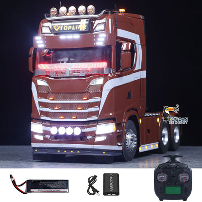 TOUCAN RC HOBBY 1/14 Remote Control Tractor Truck 770S 3Speed 6x2 Metal Chassis Axle Lock RC Lorry Vehicle Flysky ST8 Radio RTR Model