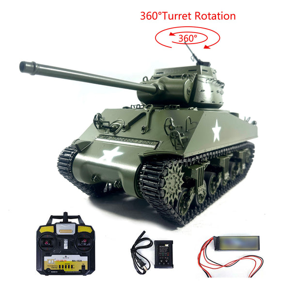 Mato 100% Metal 1/16 Scale Army Green M36B1 Destroyer Infrared 360 Turret RTR RC Tank 1231 Idlers Sprockets Tracks