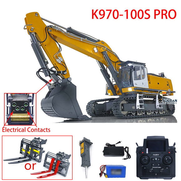 Kabolite 1/14 RC Hydraulic Excavator K970 100s Pro Radio Controlled Digger Hobby Model Electric Car Constrcution Vehicle