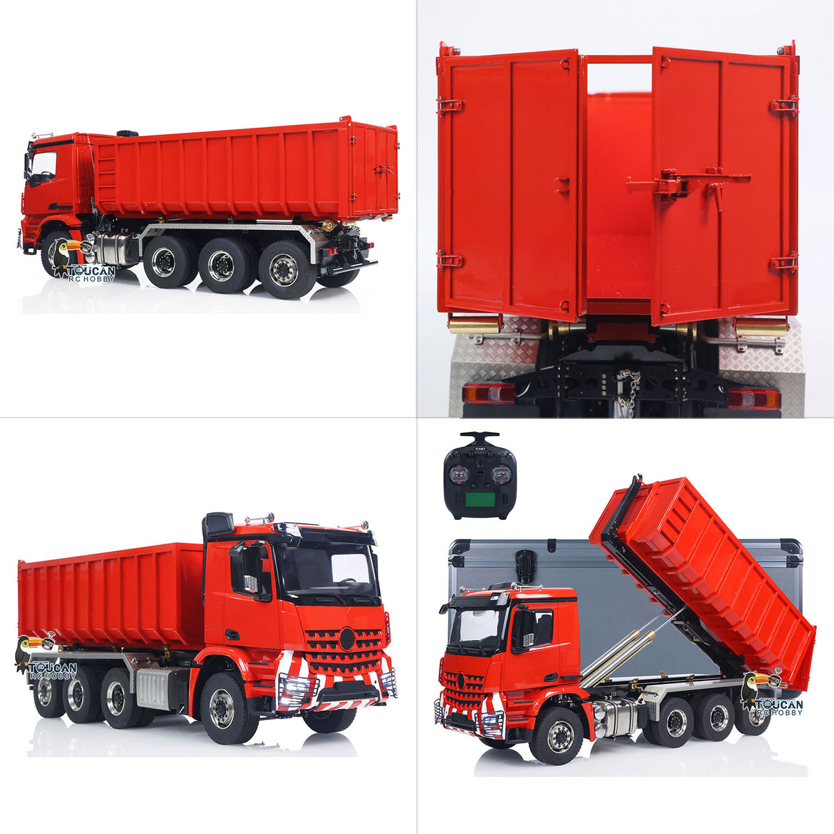 TOUCAN RC HOBBY  G88 1/14 Metal 8x8 RC Hydraulic Roll on Roll off Dump Truck 3 Speed Transmission Differential Lock Rear Axle Steering for Modelers