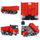 Toucanhobby G88 1/14 Metal 8x8 RC Hydraulic Roll on Roll off Dump Truck 3 Speed Transmission Differential Lock Rear Axle Steering for Modelers