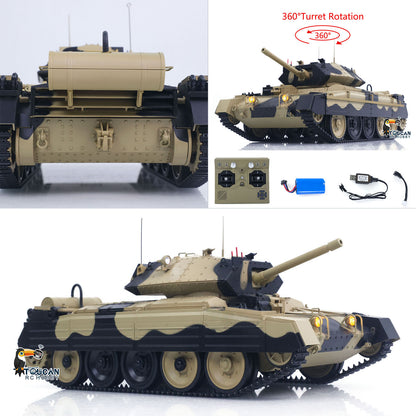 TOUCAN RC HOBBY Fast Free Shipping 1/16 2.4G RC Military Tank CoolBank Crusader MK III Wireless Control Battle Tank Model 360 degrees Turret Rotary Smoke Sound Lights RTR