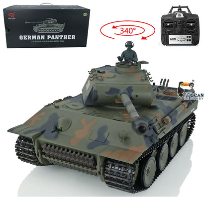 Henglong 1/16 TK7.0 Plastic 3819 German Panther V RTR RC Tank Armored Vehicle Model Infrared Combat BB Unit Smoke Sound Light System