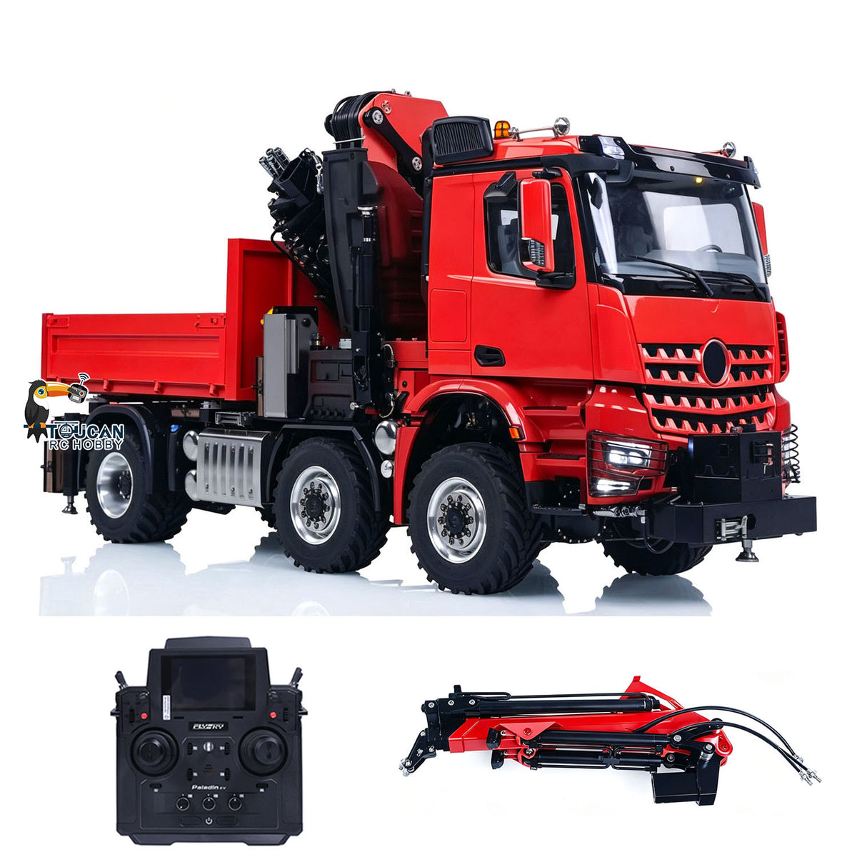 In Stock TOUCAN RC HOBBY 3363 Metal 1/14 2.4GHz Remote Control Tractor Truck Hydraulic Crane Fly Jib Arm 4151 AK 6*6 RC Agriculture Lorry Paladin PL18EV
