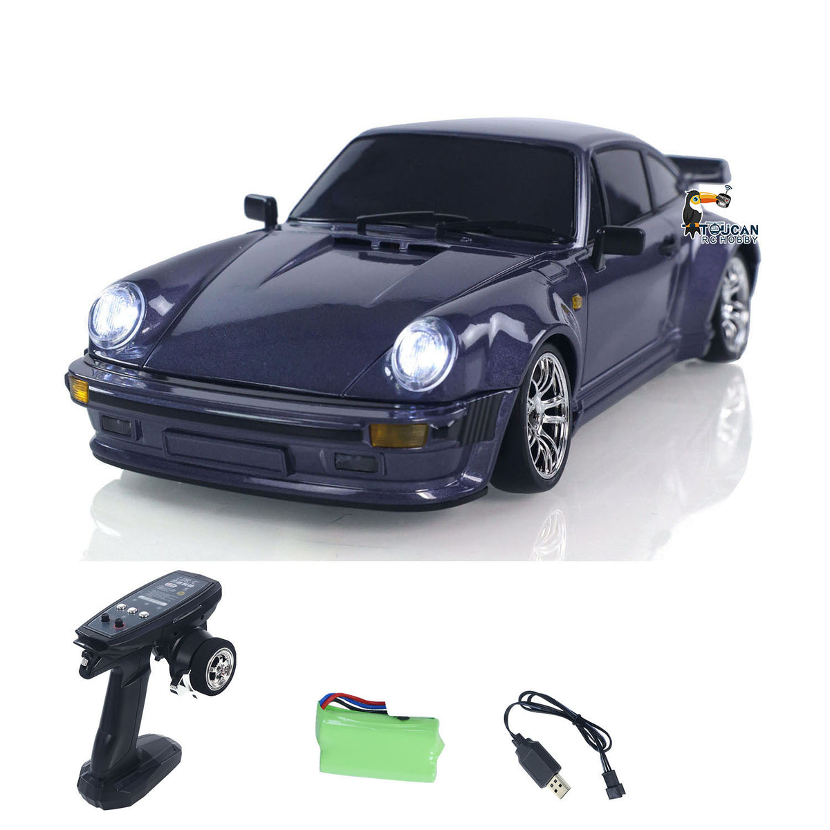 TOUCAN RC HOBBY LDRC LD1898 1:18 2.4G RC Drift Car 10KM/H 4*2 Radio Control Racing Vehicles 911 Gyroscope Metal Drive Shaft Light RTR Battery