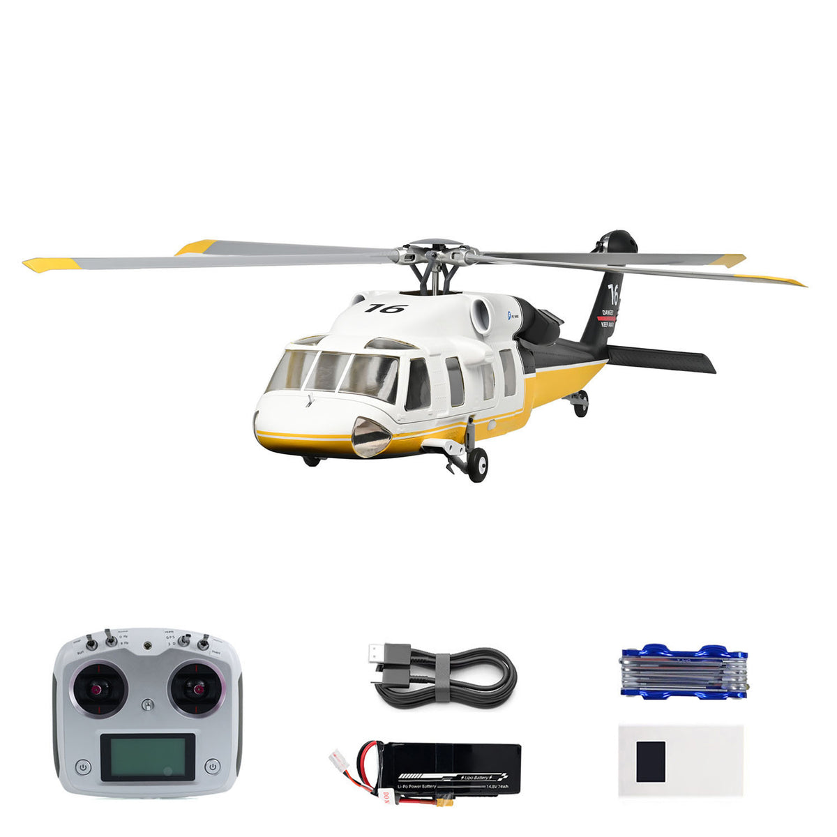 TOUCAN RC HOBBY FLYWING Smart RC Rescue Helicopter 4 Blade Rotor GPS Position Hold Return to Home Multiple Flight Modes Scale Aircraft Model