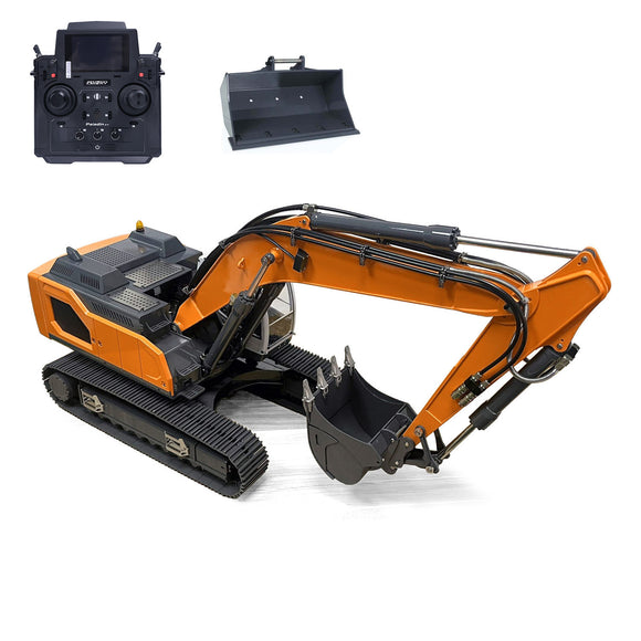 XDRC 1/14 Hydraulic RC Excavator with 5CH Reversing Valve Radio Control Light Sound Rotating Light System for Model 945 Digger
