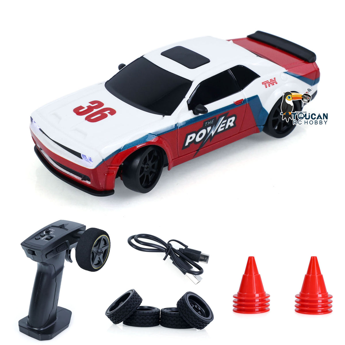 TOUCAN RC HOBBY JIABAILE 3612 4WD Plastic 1/36 RC Drift Car Gyroscope Indoor Outdoor Mini Racing Vehicles Model LED Lights Battery 2.4G Radio