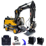EC380 1/14 RC Hydraulikbagger Rad-Baufahrzeug 3-Arm Fernbedienung Bagger Modell Greifer Kippbarer Zweischalengreifer