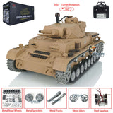 2,4 GHz Henglong 1/16 Maßstab TK7.0 Angepasste Version Panzer IV F Betriebsbereiter ferngesteuerter Panzer 3858 360 Metallkettenräder