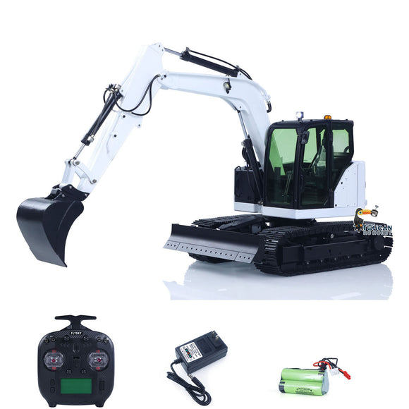 Metall 1/14 Fernbedienung Hydraulikbagger C308 3 Ventil 2Arms RC Bagger Engineering Fahrzeug Flysky ST8 Radio Licht Koppler