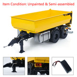 CUT Model 1/14 Metal 2Axles Hydraulic Dump Trailer KIT for LR914 Radio Controlled Excavator Construction Vehicle RC Digger