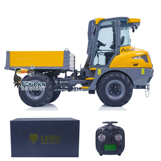 TOUCAN RC HOBBY LESU 6MDX-B 1/14 Metal Hydraulic 4x4 RC Dump Truck with Differential Lock Axles Sound Light System for Engineering Vehicle Enthusiast
