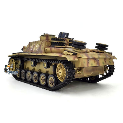 2.4G Henglong 1/16 7.0 Plastic German Stug III RTR RC Tank Model 3868 BB IR Steel Gearbox 1800MAH Battery Radio Sound Lights