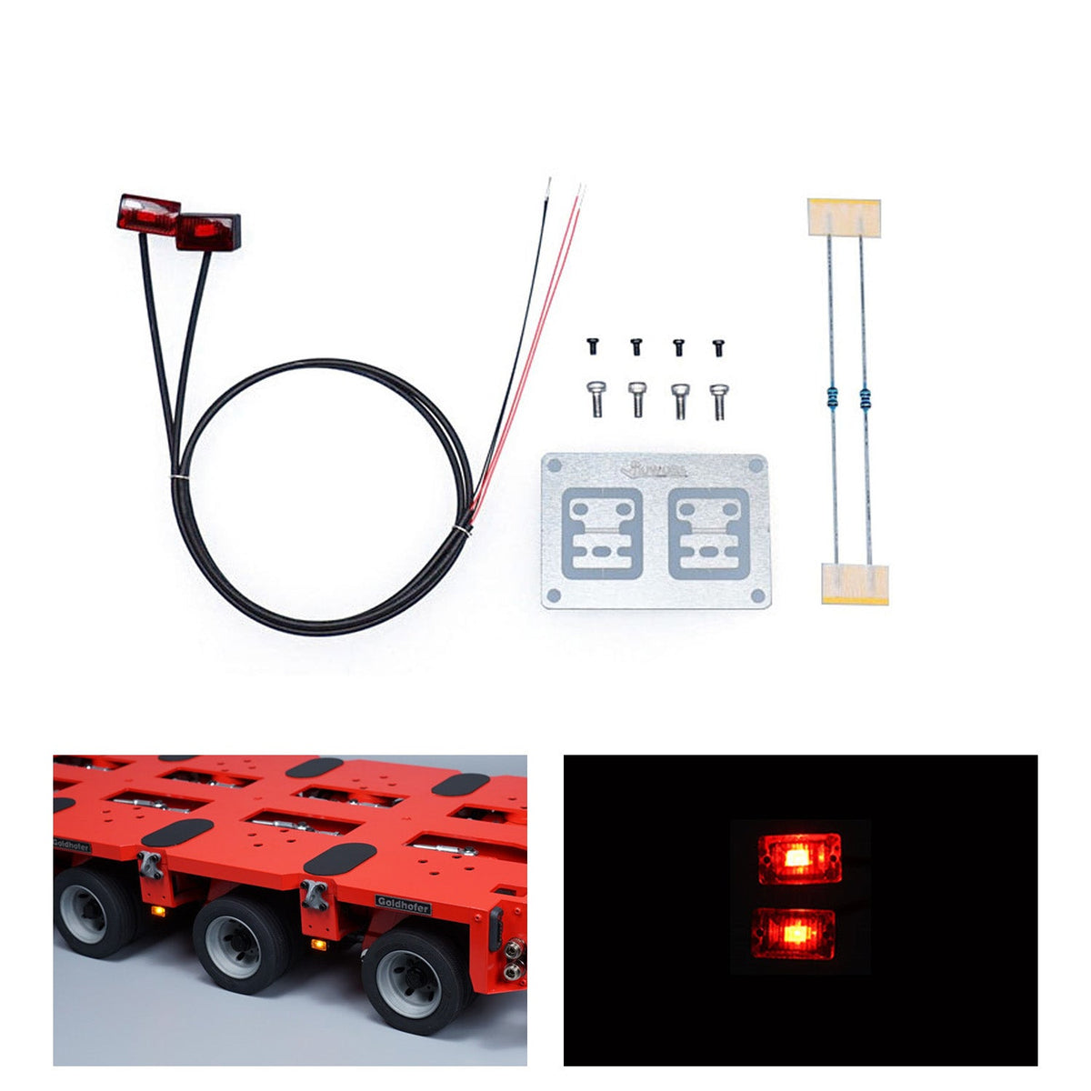 TOUCAN RC HOBBY 2.2V-3V LED Warning Light Plastic Marker Lamp for DIY 1/14 RC Tractor Truck Model Trailer Dumper Road Rescue Vehicle Car