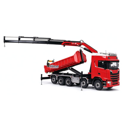 Metall 1/14 RC Hydraulische Dumper 770S 10x10 Volle Dump Lkw Kran Achse Hebe Auto Licht Sound