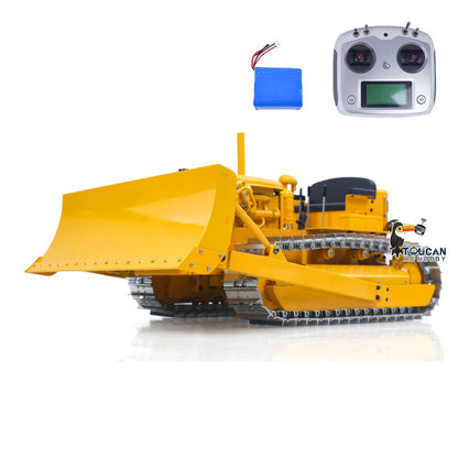 TOUCAN RC HOBBY Fast Free Shipping for EU Metal 1/14 RC Hydraulic Bulldozer D7 Remote Control Dozer Model Engineering Vehicle Flysky Radio Light Sound System Battery