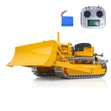 Fast Free Shipping for EU Metal 1/14 RC Hydraulic Bulldozer D7 Remote Control Dozer Model Engineering Vehicle Flysky Radio Light Sound System Battery