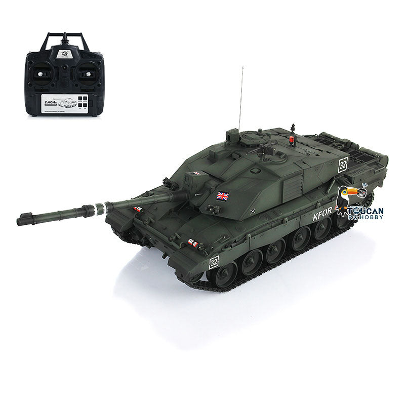 Henglong 1/16 TK7.0 Professional British Challenger II 3908 RTR RC Tank 360 Degrees Turret BB IR Smoke Metal Tracks Sprockets Idlers Road Wheels Gearbox