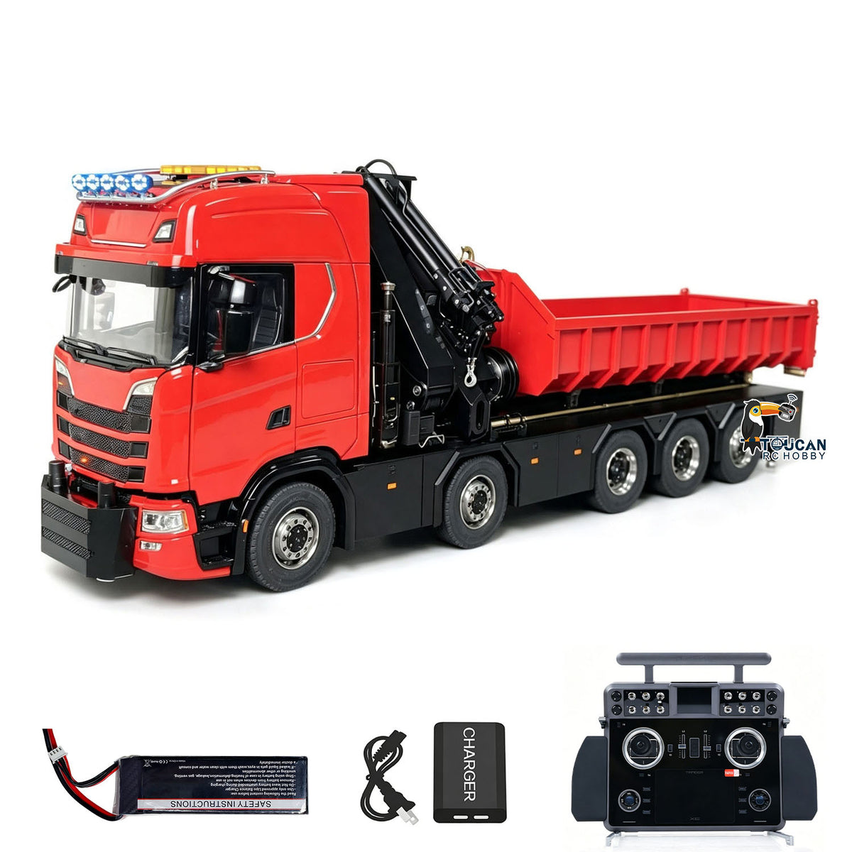 TOUCAN RC HOBBY 770S 10X10 1/14 RC Hydraulic Crane Remote Control Engineering Vehicle 3Speed Transmission for Modelers