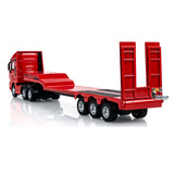 HUINA 1/64 Remote Control Drift Tractor Truck 9900 W/ 3Axle Plastic Semi Flatbed Trailer RTR Lights Effect Manual Support Legs