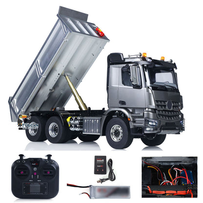 Schnelles freies Verschiffen Metall-Chassis-Modell RTR 1/14 RC Hydraulischer Dumper 2-Gang-Fernbedienung Kipper Auto 3 Achsen KEINE Sperrdifferentialachse Radiobatterie