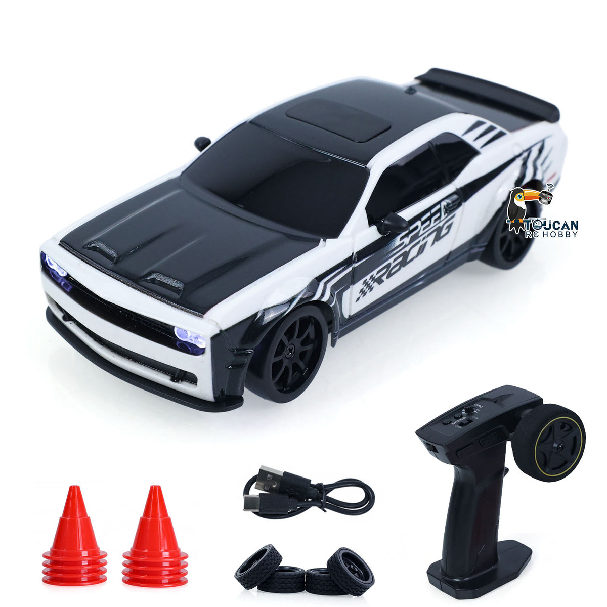 TOUCAN RC HOBBY JIABAILE 3612 4WD Plastic 1/36 RC Drift Car Gyroscope Indoor Outdoor Mini Racing Vehicles Model LED Lights Battery 2.4G Radio