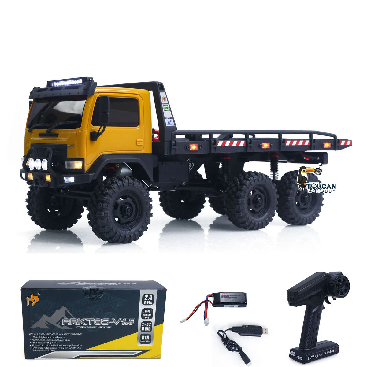 TOUCAN RC HOBBY Fast Free Shipping for EU Hobby Plus 1/18 Remote Control Off Road Car 6X6 RC Flatbed Truck 2Speed Gearbox Flysky ESC 280 Brushed Motor 6CH Radio RTR