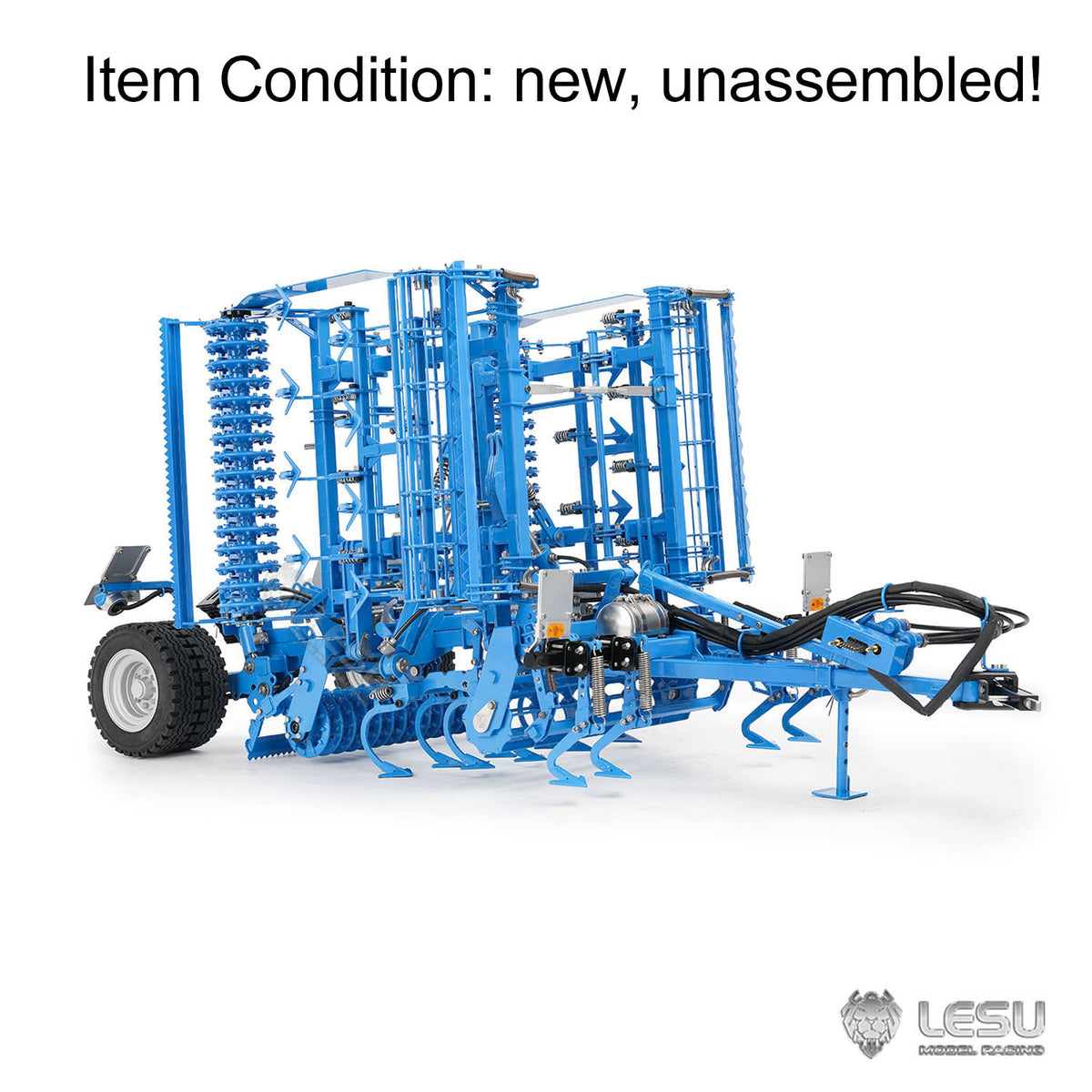 In Stock TOUCAN RC HOBBY LESU Metal 1/14 RC Tractor Truck AOUE 1050 4x4 Hydraulic Farm vehicle K500 Seedbed Pre-sowing Soil Preparation Planter Plough Light Sound