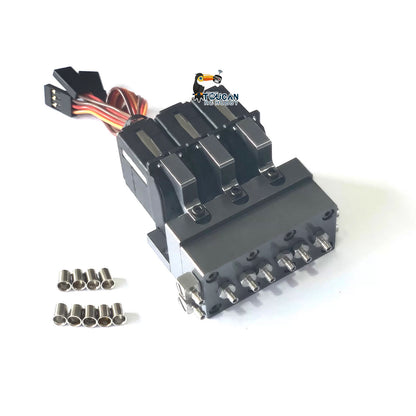 TOUCAN RC HOBBY CUT Model 1-5CH Metal Reversing Valve With 1-5 Servos for 1/14 1/16 Scale Remote Control Excavator Dozer Loader Forklift Truck Model