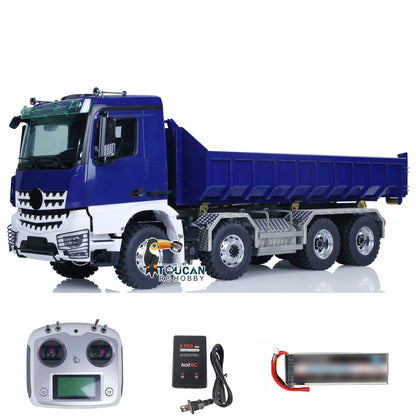 TOUCAN RC HOBBY LESU 1/14 Metal RC Dump Truck 8x8 Remote Control Hydraulic Equipment Roll On/Off RTR Full-dump Cars Model K3363 Servo ESC