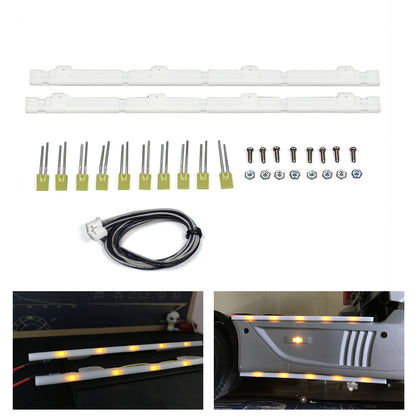 3V LED Kunststoff Seitenschweller Lichtleiste 5 Perlen für 1/14 DIY TAMIYA RC Traktor LKW Modell FH16 R620 Anhänger Engineering Fahrzeug Auto