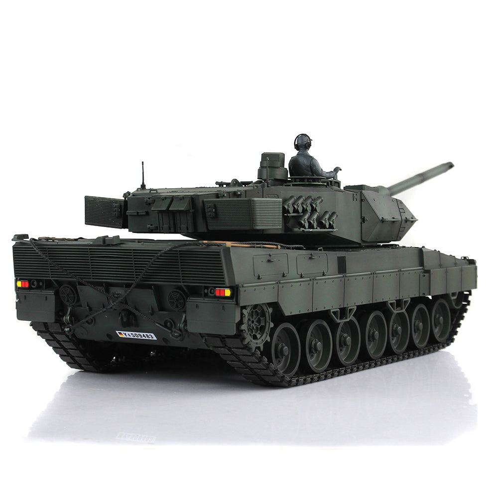 Henglong 1/16 TK7.0 German Leopard2A6 RTR RC Tank Model 3889 IR BB Smoke Barrel Recoil 360 Degrees Turret Metal Tracks Sprockets Idlers Road Wheels Gearbox