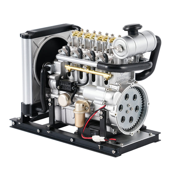 TECHING Mini-Diesel-Vierzylinder-Mechanische Motor Metall Zusammengebautes Motormodell Dekoratives Display-KIT Unmontiert