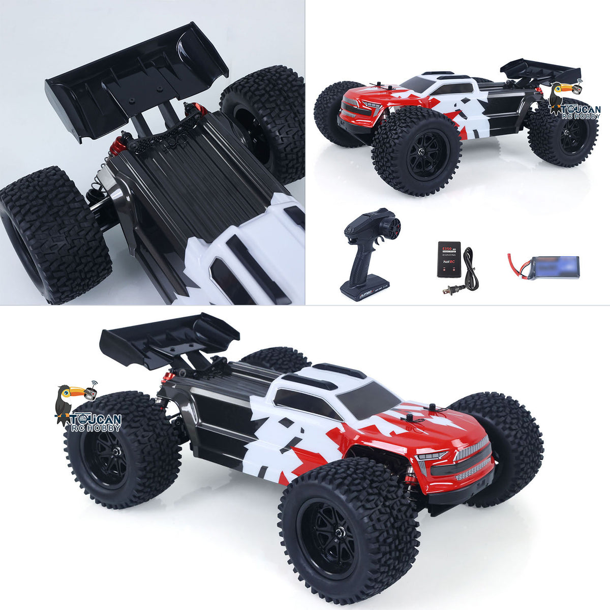 RTR 1002 1/10 4*4 RC Electric Racing Truck 90KM/H Remote Control Model Car 10KG Servo Nylon Frame Carbon Fiber Shock Towers