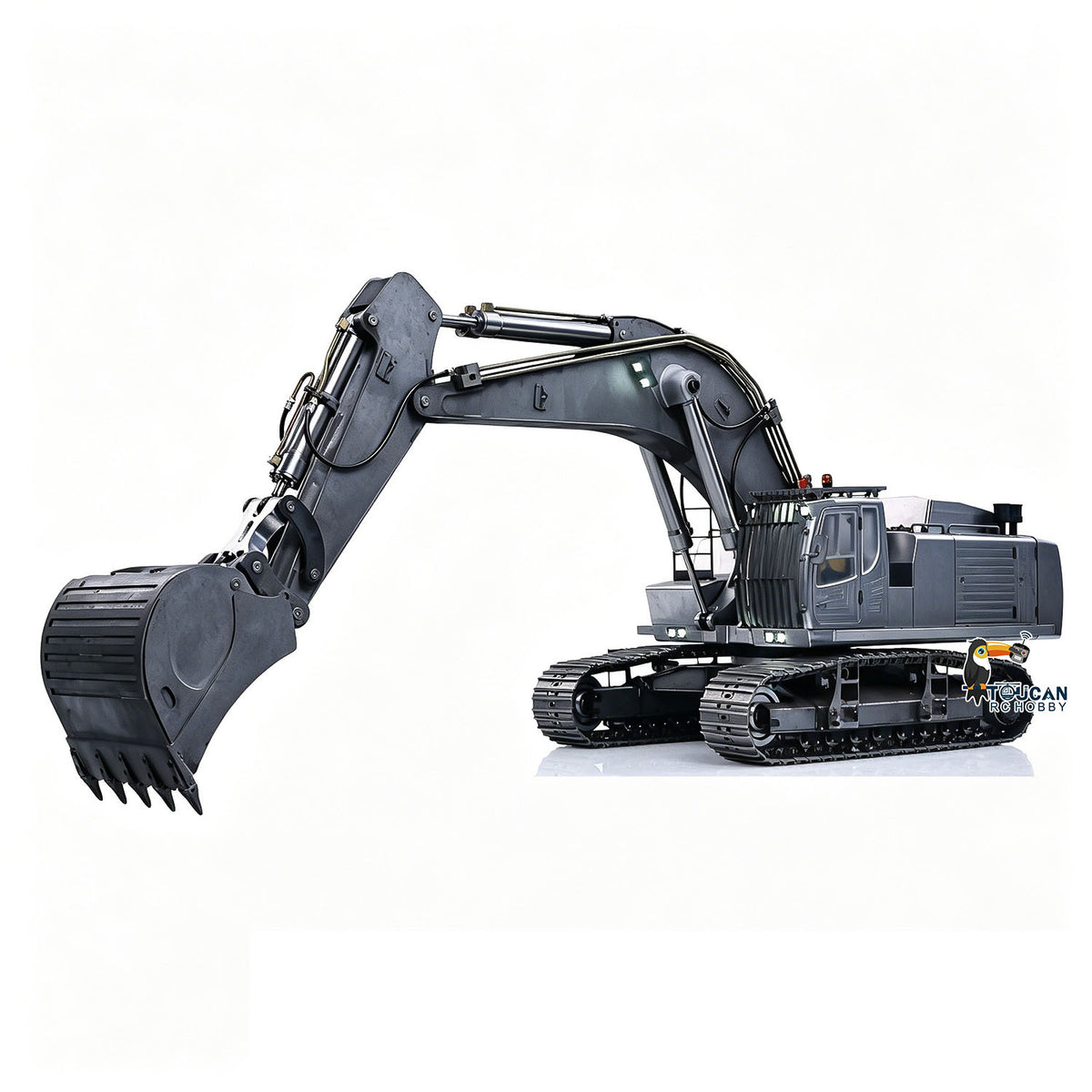 TOUCAN RC HOBBY 1/12 Metal Hydraulic Remote Control Excavator LR976 6CH Valves RC Digger RTR Model Dual Pump Brushless Motor Light Sound System